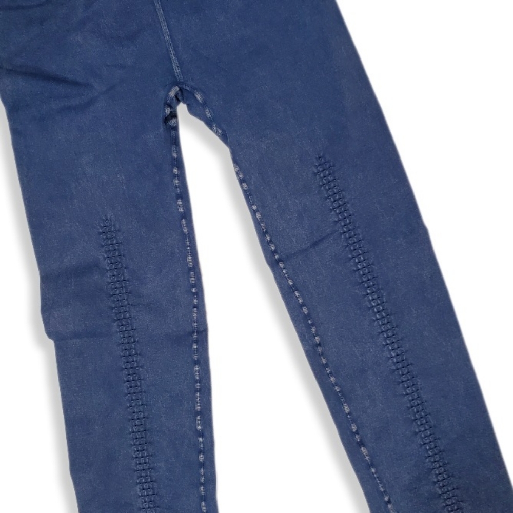 Free People High Rise 7/8 Length Good Karma Leggings Washed Navy M/L NEW FP102 - Picture 15 of 15